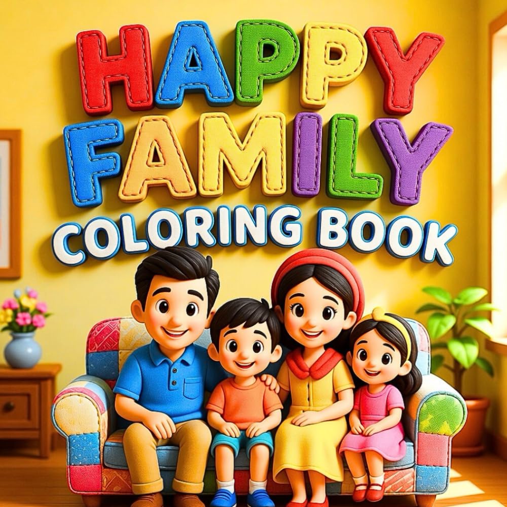 Happy Family Joyful Connections Playful Togetherness Loving Moments Everyday Adventures Creative Relaxation Fun Harmony & Smiles Coloring Book: A ... Featuring Cozy Homes Outdoor Fun Playful Pets