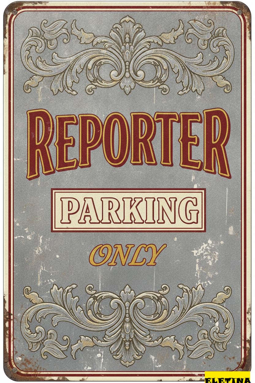 Personalized Sign for Man Cave Warning Reporter Parking Only Aluminum Metal Beware Caution Wall Aluminum Floor Road Street High Way Gate 8x12in High Quality Metal Private Property Decorative