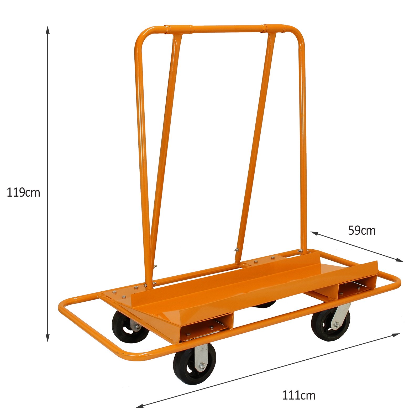 Monster Racking Plattenwagen Rigips Wagen Paneelwagen Rollenwagen Trolley Plattenroller Transportwagen Plattenkarre Transport 1000kg Tragkraft Heber für Gipskartonplatten Orange Plattentransporter