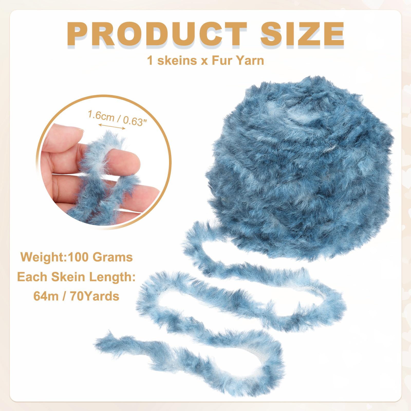 PATIKIL 70 Yards Fur Yarn - Image 2