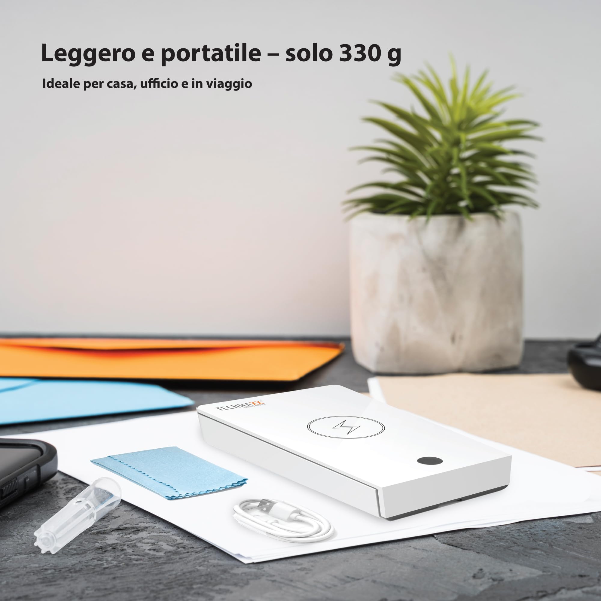 Technaxx scatola per la disinfezione a raggi UV per telefoni cellulari e oggetti TX-148 – Elimina batteri e virus fino 99,9%, comparto per oli aromatici, ricarica 5W per tutti i telefoni cellulari