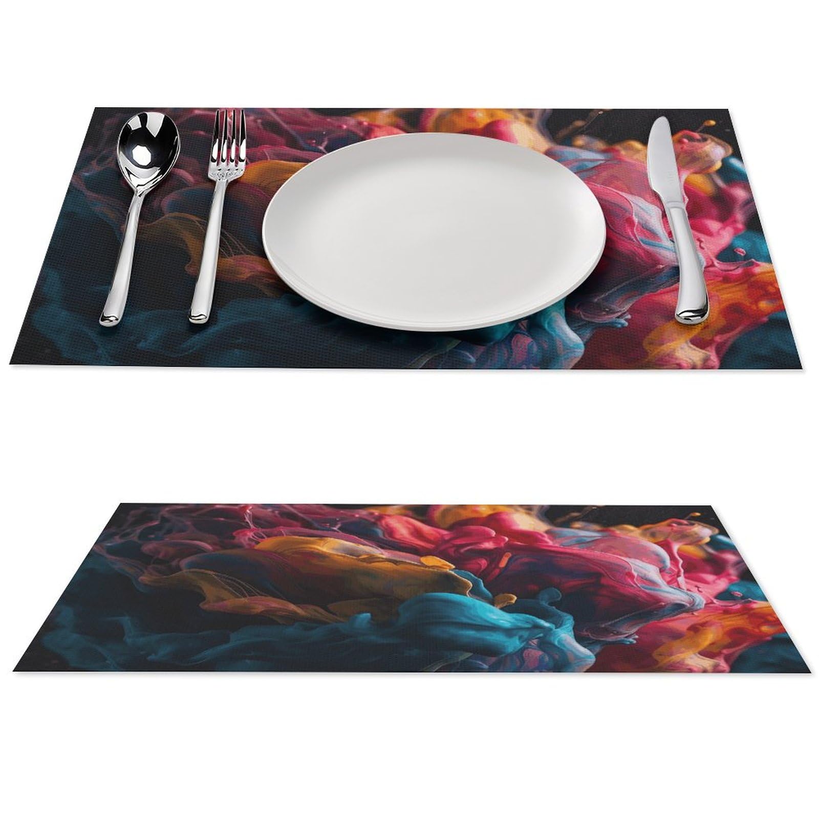 Set de table coloré liquide résistant à la chaleur lot de 4 pour salle à manger 45x30cm
