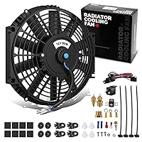 Vista 15 de DNA Motoring Ventilador de radiador delgado de refrigeración eléctrica de alto rendimiento de 10 pulgadas con kit de montaje, azul, RAF-10-BL+FMK