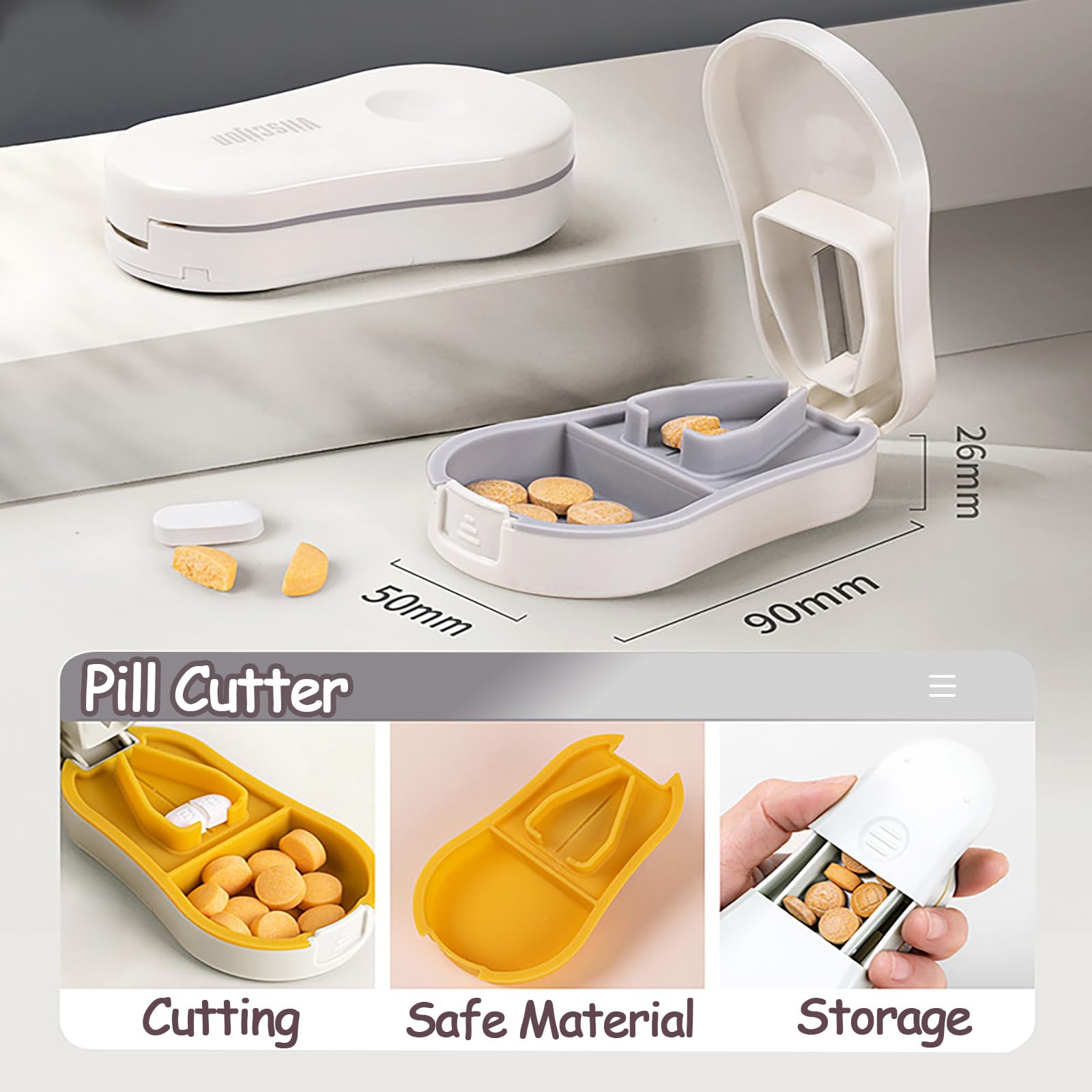 Duuclume 2 Pcs Pets Pill Shooter & Pill Crusher and Cutter,Pet Piller Gun for Tablets Medical Feeding Dispenser Soft Tip Syringe for Cats & Dogs - Image 4