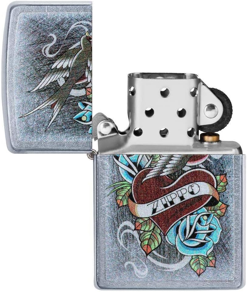 Zippo Vintage Tattoo Street Chrome Lighter, One Size (29874)