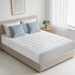 BaliChun Queen Taille Matelas Pad Cotton Top Matelas Topper Fitted matelassé housse d'oreiller souple respirant haut de refroidissement Matelas protecteurs up 8"-21" poche profonde (60×80 pouces, blanc)