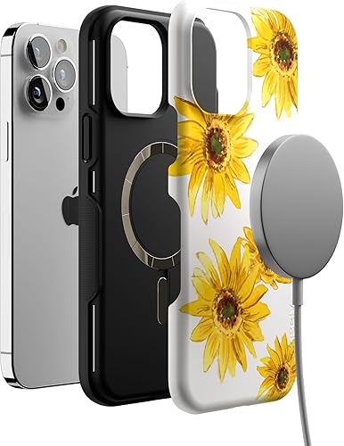 Miniatura 4 de Casely Funda para iPhone 13 Pro Max compatible con MagSafe  Funda de girasoles amarillo brillante  Compatible solo con iPhone 13 Pro Max