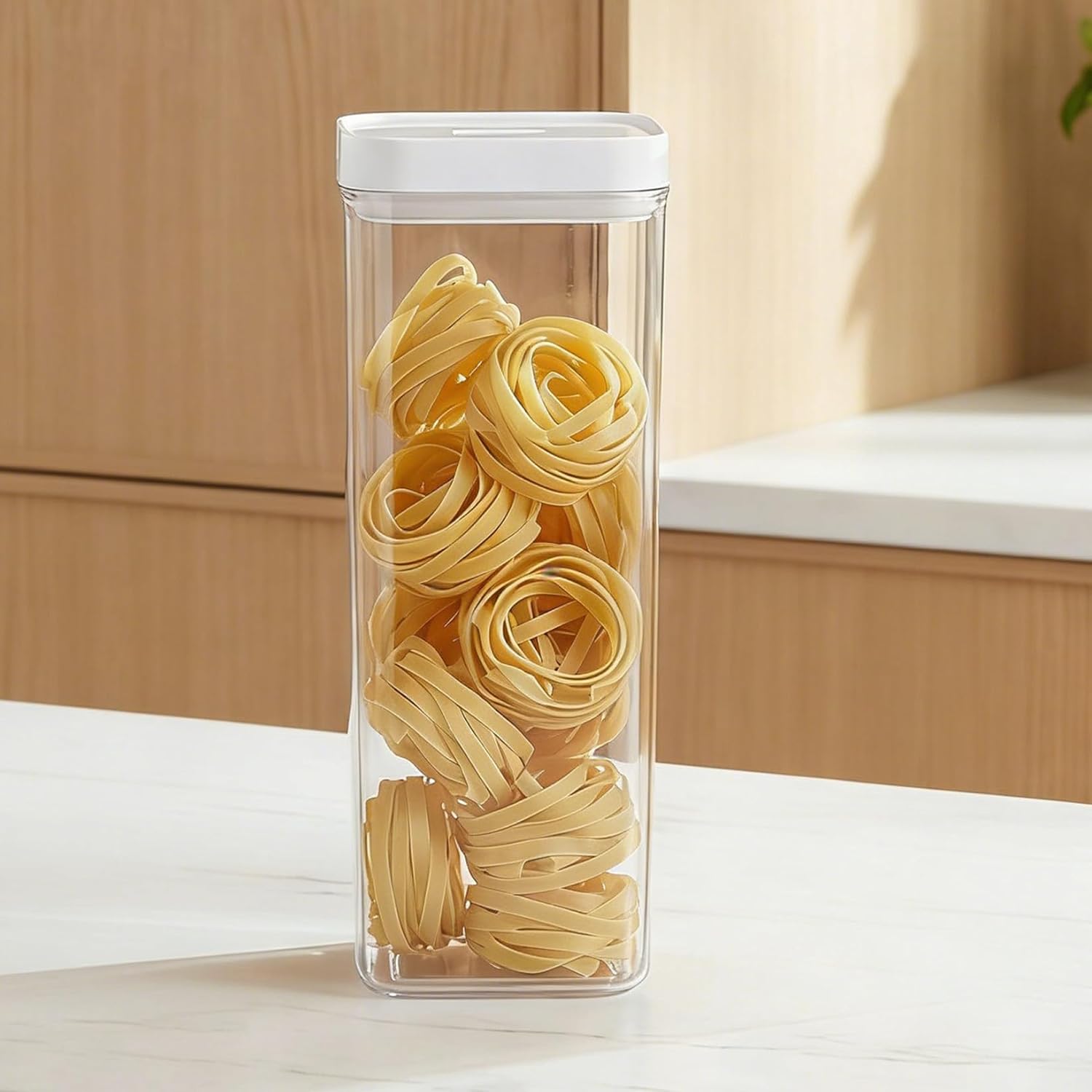 PRETYZOOM 4pcs Pasta Containers Organizer for Kitchen Spaghetti Storage Pasta Keeper Can Organizer for Pantry Food Storage Jars