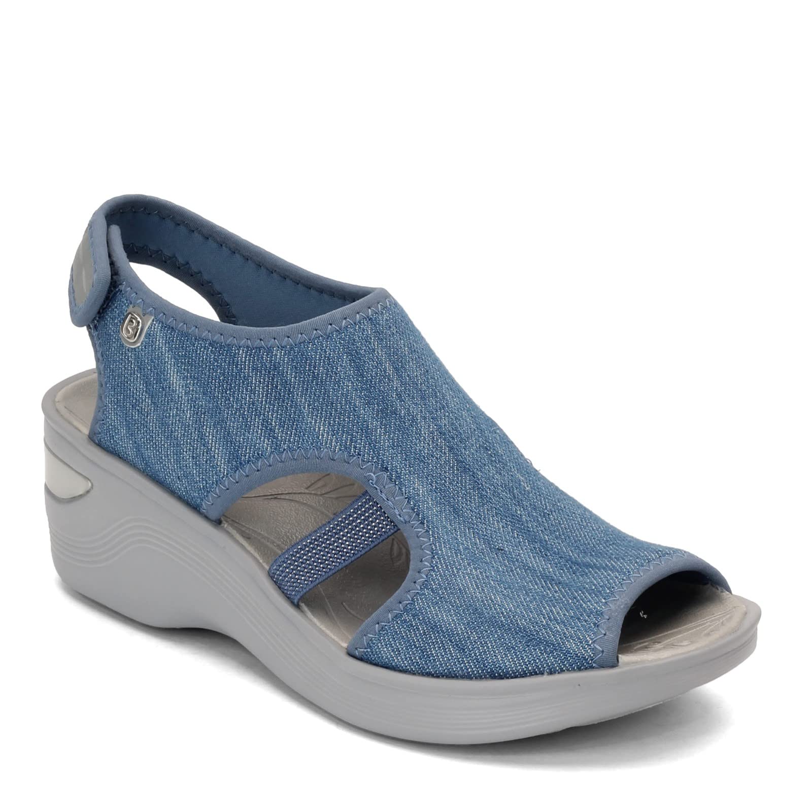 BZees Womens Dream Denim Ankle Strap Sandal, Size 8 US