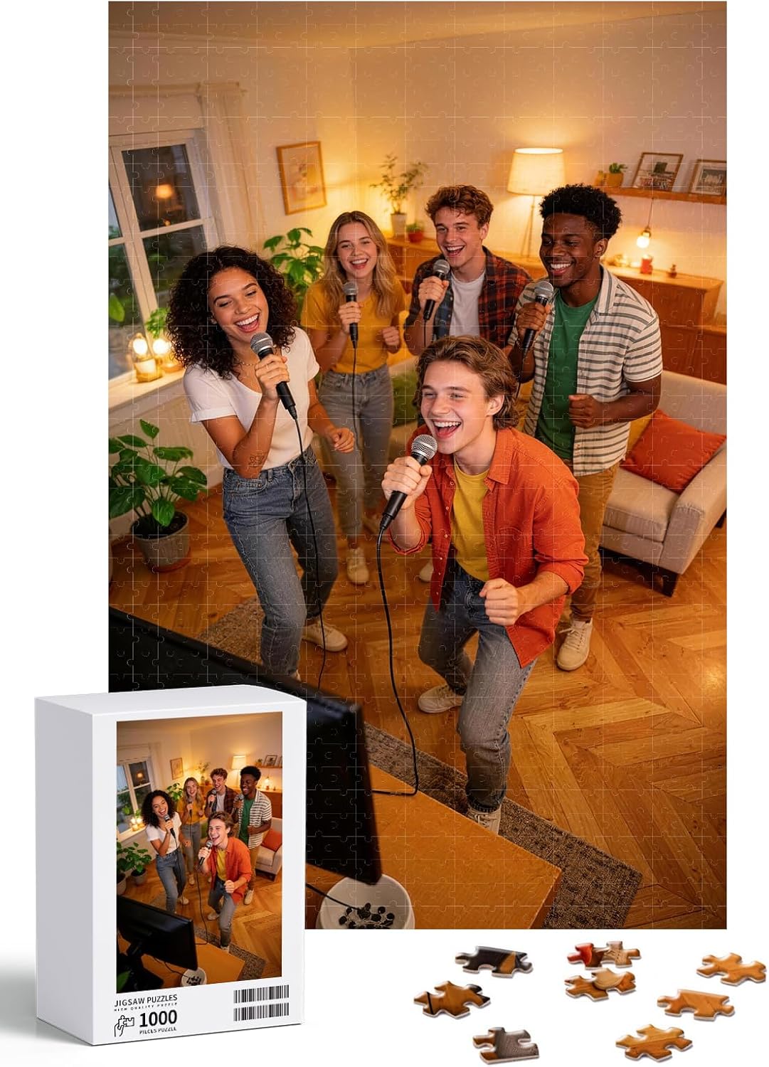 Custom Photo Puzzle- Personalized Jigsaw Puzzle from Photo, Create Your Own Puzzle with Your Picture, Gift for Mother's Day, Wedding, Pet, Birthday, Christmas (1000-Vertical)