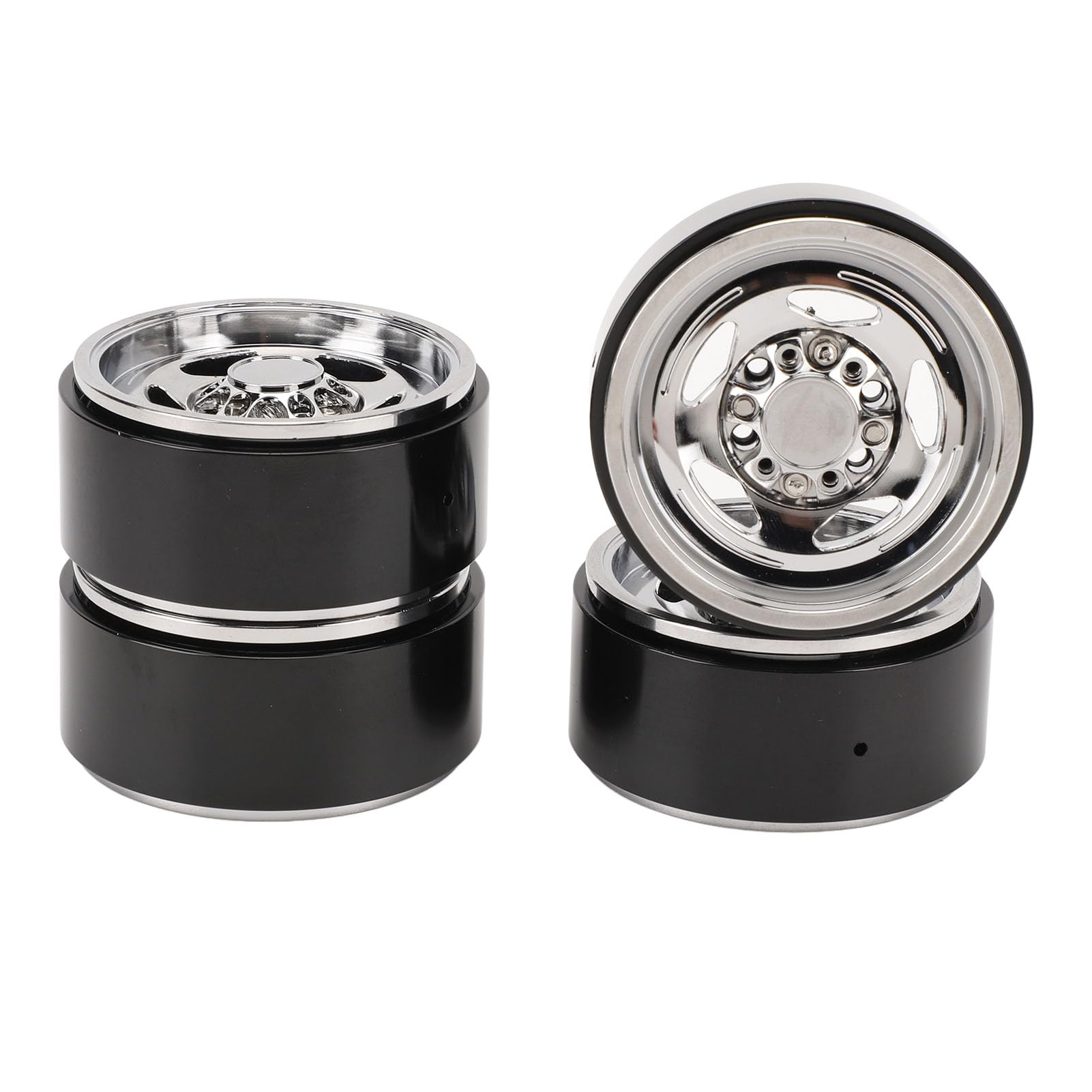 FILFEEL Powlekane 5-szprychowe Felgi Samochodowe 1/10 RC, Aluminiowe Felgi RC z Efektem Lustrzanym Lekkie dla Axial SCX10 D90, Zestaw Piast kół INJORA RC, Idealne Akcesoria do