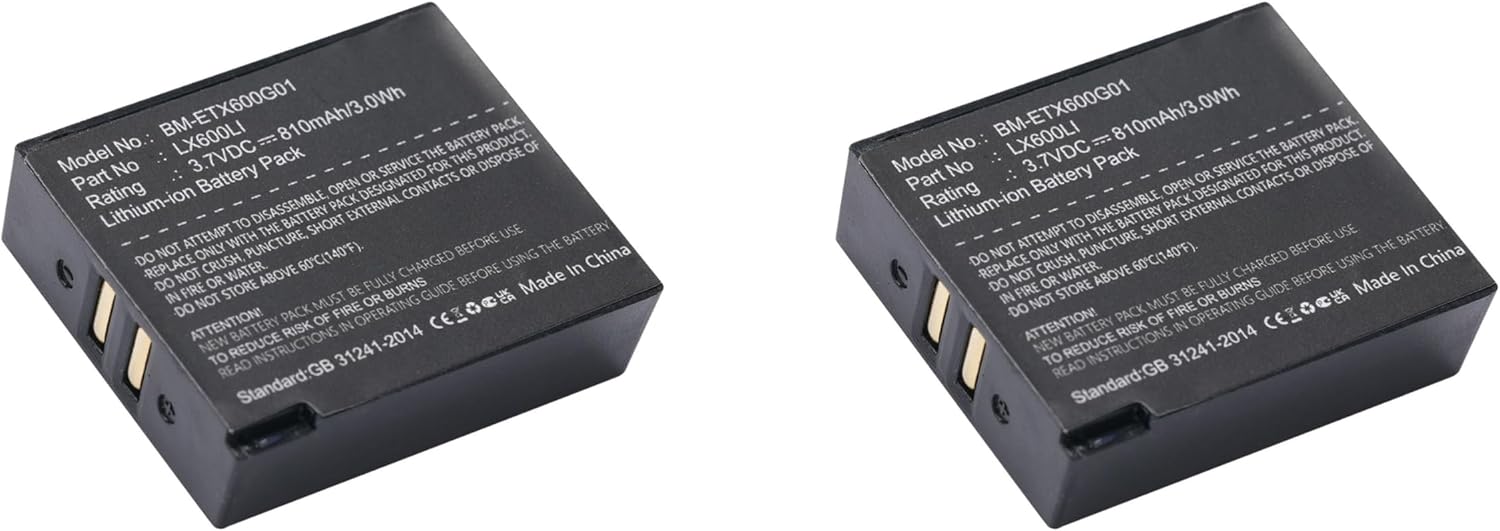 5 Pcs Battery Replacement for Eartec Hub Systems HUB Ultralite, Battery Part NO LX600LI