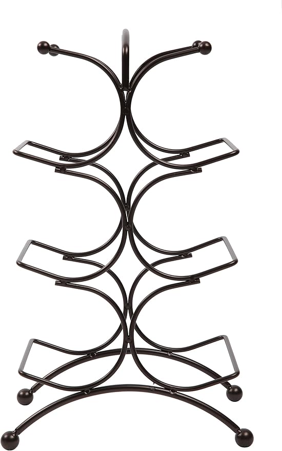 Soporte para 6 botellas de vino Finnhomy, acero, negro miniatura 3