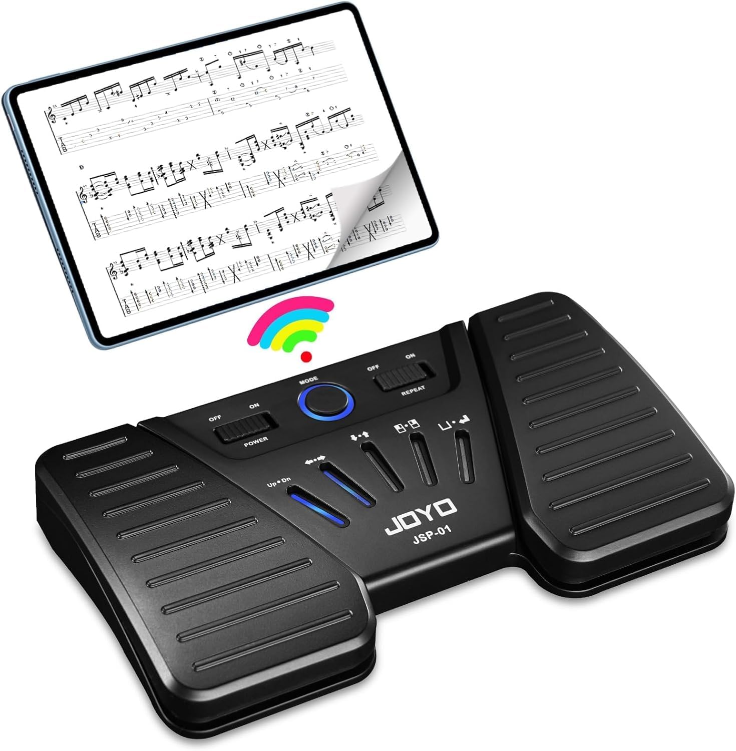 – Bluetooth Page Turner Pedal Rechargeable Wireless Page Turning Foot Pedal Sheet Music Reading Controller for Tablets Phones Ipad (SP-01)