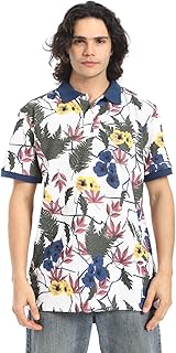 قميص بولو بقصة عادية ونقشة مدمجة للرجال من ريد سيركل