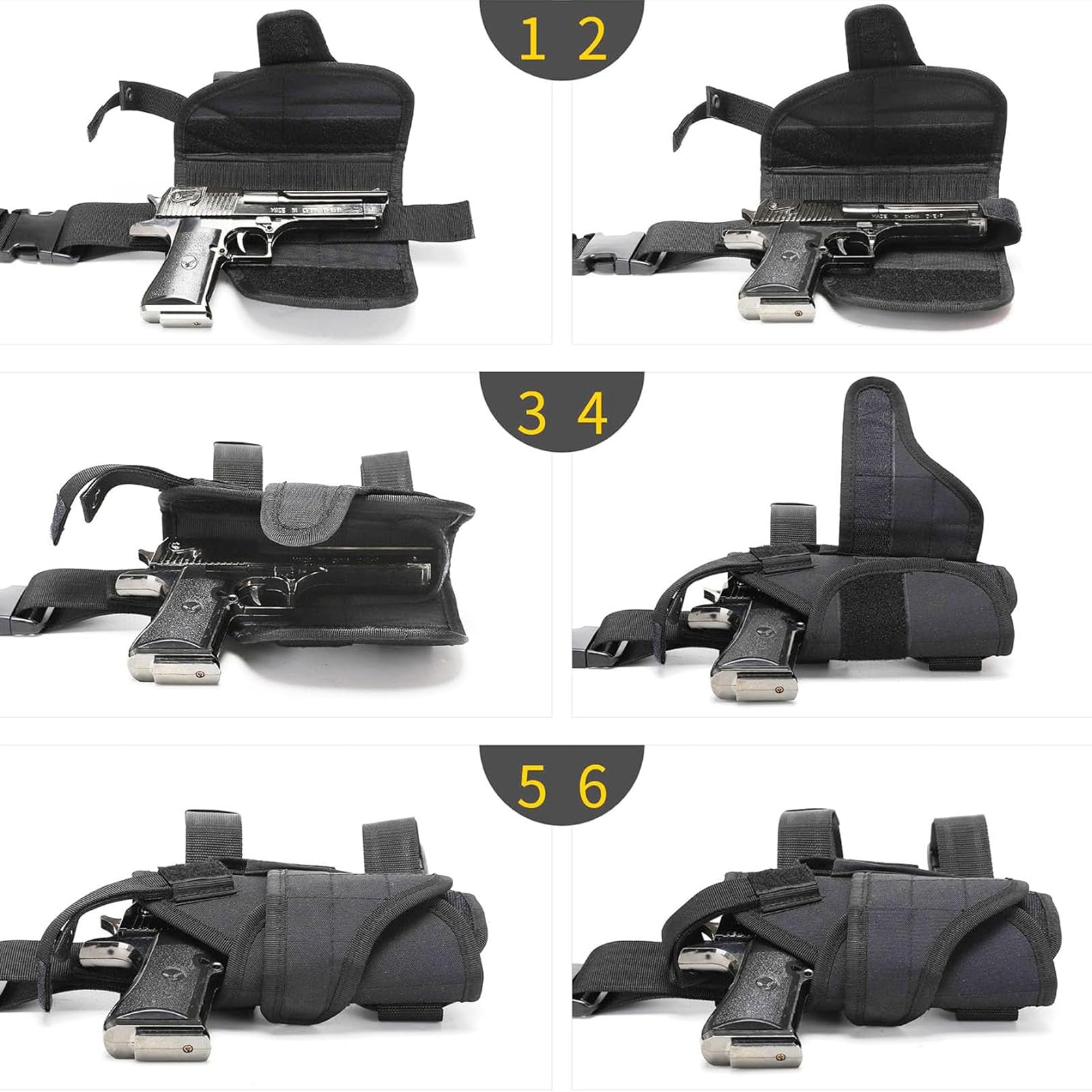 Fondina Pistola, Goldmiky Holster Tattica Fondina Ascellar, Fondina Nascosta per Pistola, Fondina da Trasporto Fondine Caccia, per Caccia, Tiro a Segno, Softair, Giochi Militari
