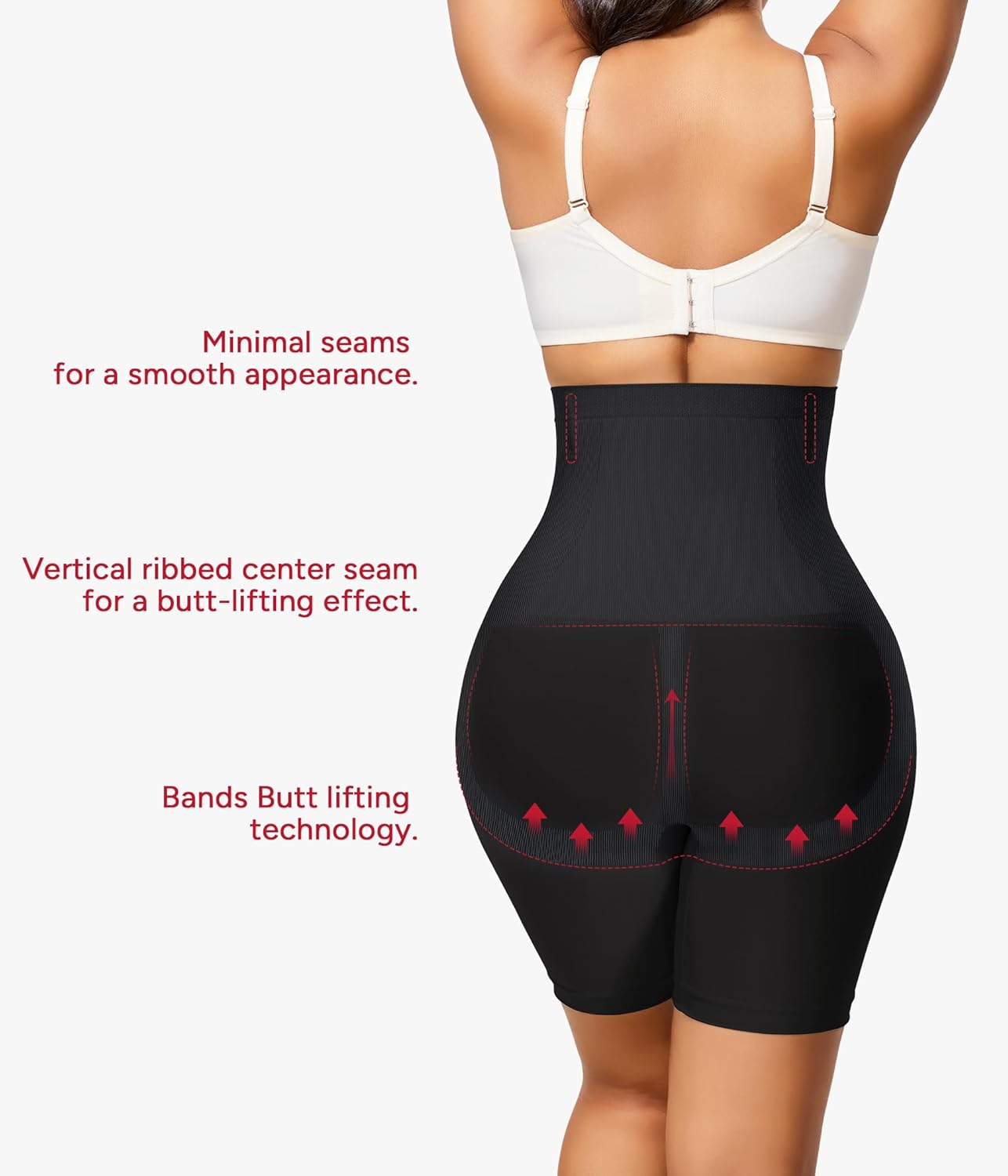 Nebility Tummy Control Shapewear for Women Butt Lifting Shapewear High Waist Body Shaper Shorts Seamless Thigh Slimmer - Image 4
