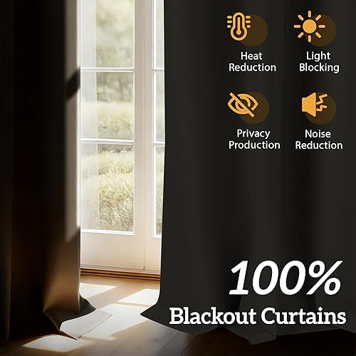 Miniatura 2 de Cortinas 100% opacas de 84 pulgadas de largo para dormitorio, sala de estar, cortinas de oscurecimiento de habitación con aislamiento térmico con