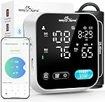 Appareil de pression artérielle Bluetooth pour usage domestique – Moniteur de pression artérielle intelligent Easy@Home avec application MyHeartPal gratuite, fonction vocale et écran LED, prend en charge les appareils Apple et Android, EBP-703T