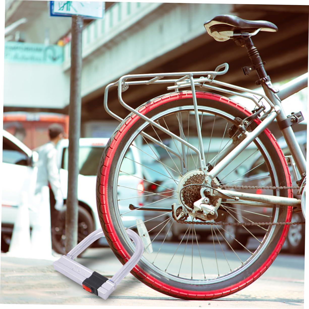 WOONEKY Antivol de Vélo de U, Cadenas Antivol en Acier Inoxydable, Haute Sécurité, Résistant et Robuste pour Cyclisme et Sécurité