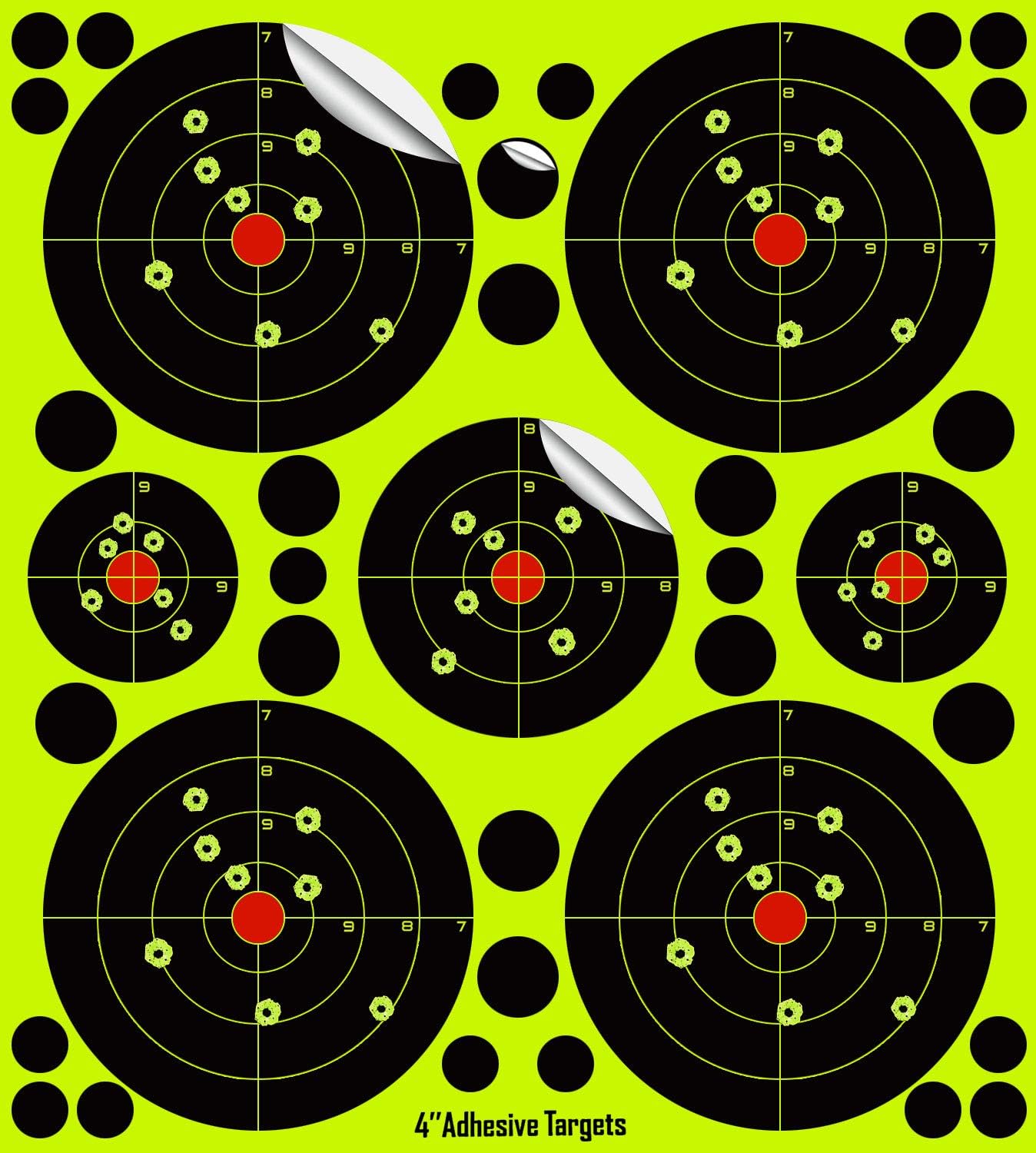 30-Sheet Shooting Targets - 4 Inch Self Adhesive Paper Reactive Splatter Targets Stickers - Great for All Firearms, Rifles, Pistols, AirSoft, BB & Pellet Guns
