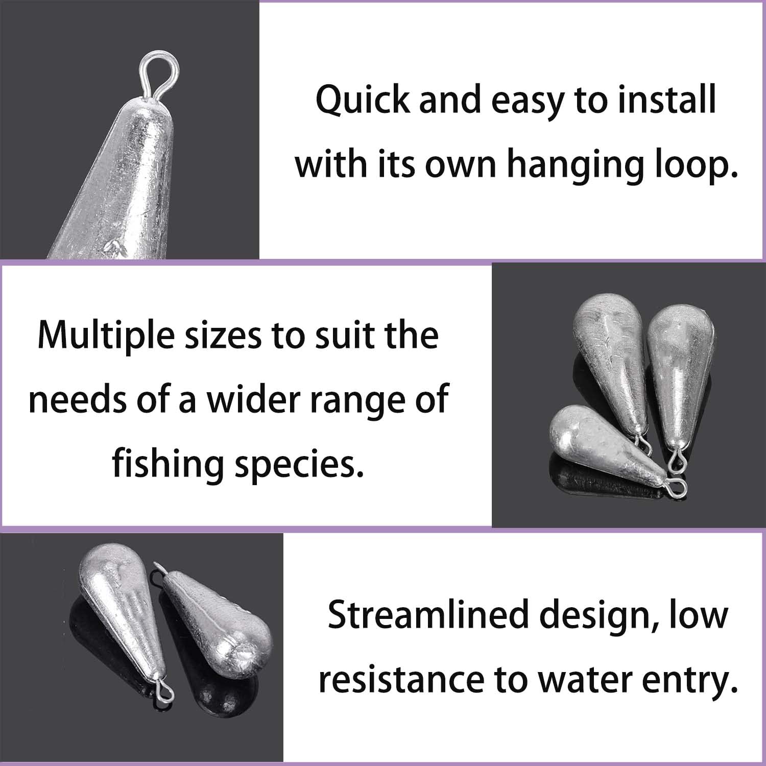 Confezione 25 Pesi Drop Shot 25 Pesi A Goccia Rotondi In Piombo Da - Foto 5