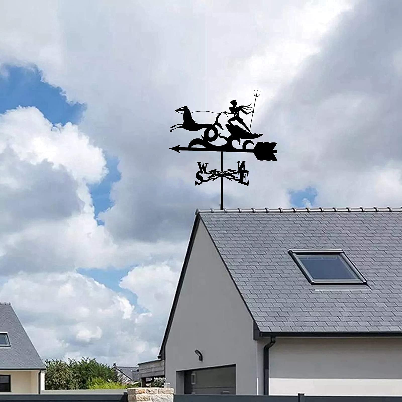 Nieuwe stalen windwijzer, windrichting, buitentuin, boerderij, dakmontage, richtingaanwijzer kopen vanaf een prijs van 19