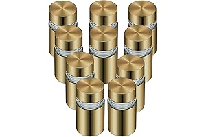 10-Pack Brass Standoffs for Acrylic Signs and Wall Mounting