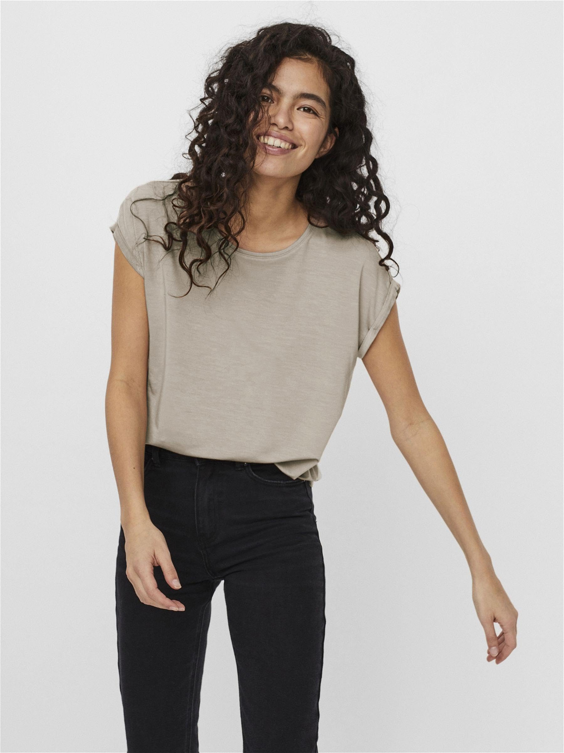 VERO MODA Vmava Plain SS Top Gajrs Noos T-Shirt Femme