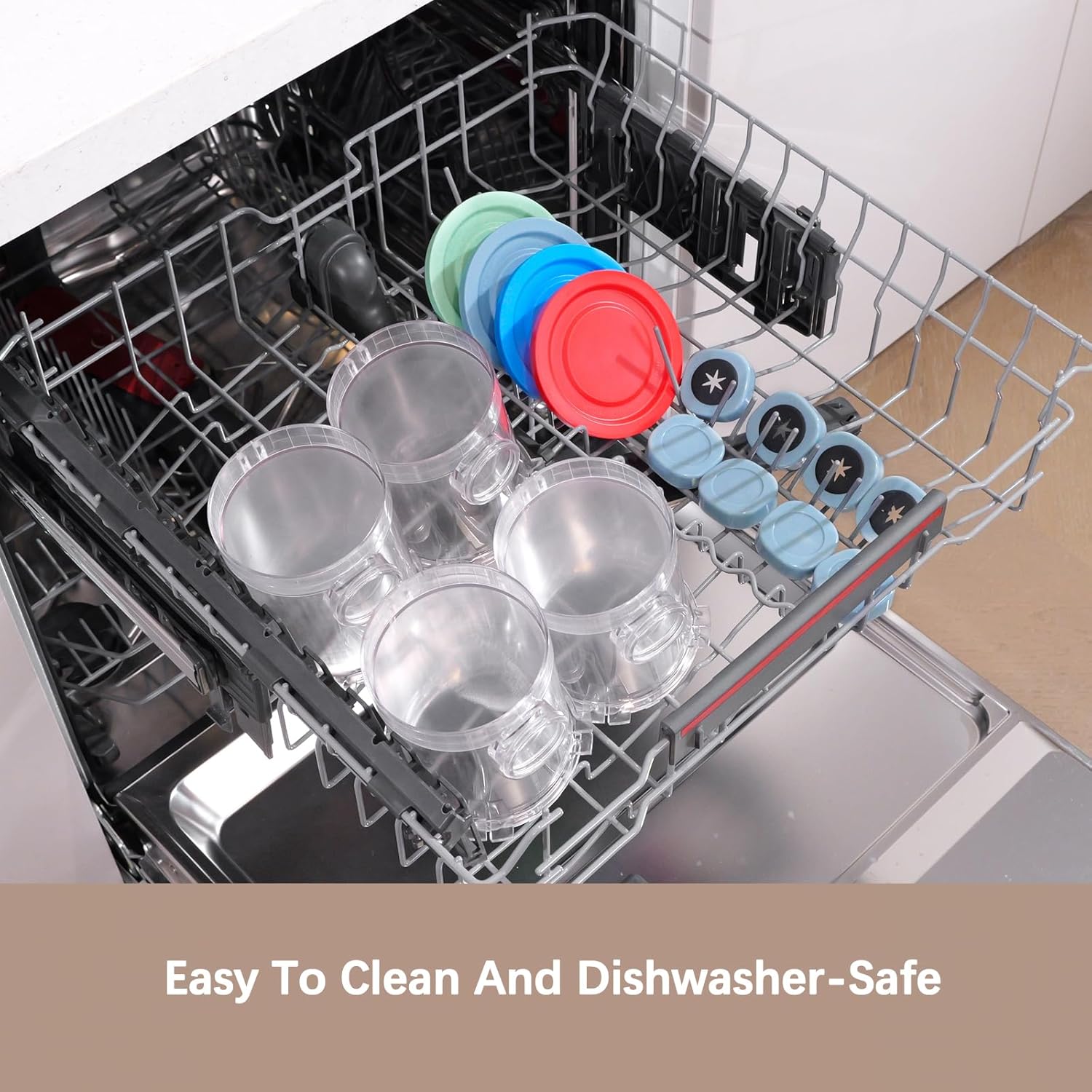 QVN 4 Pack for Ninja Swirl Pints, Creami Containers Compatible with NC700 Series Swirl Creami Maker & Soft Serve Ice Cream Maker - Dishwasher Safe & Freeze Safe