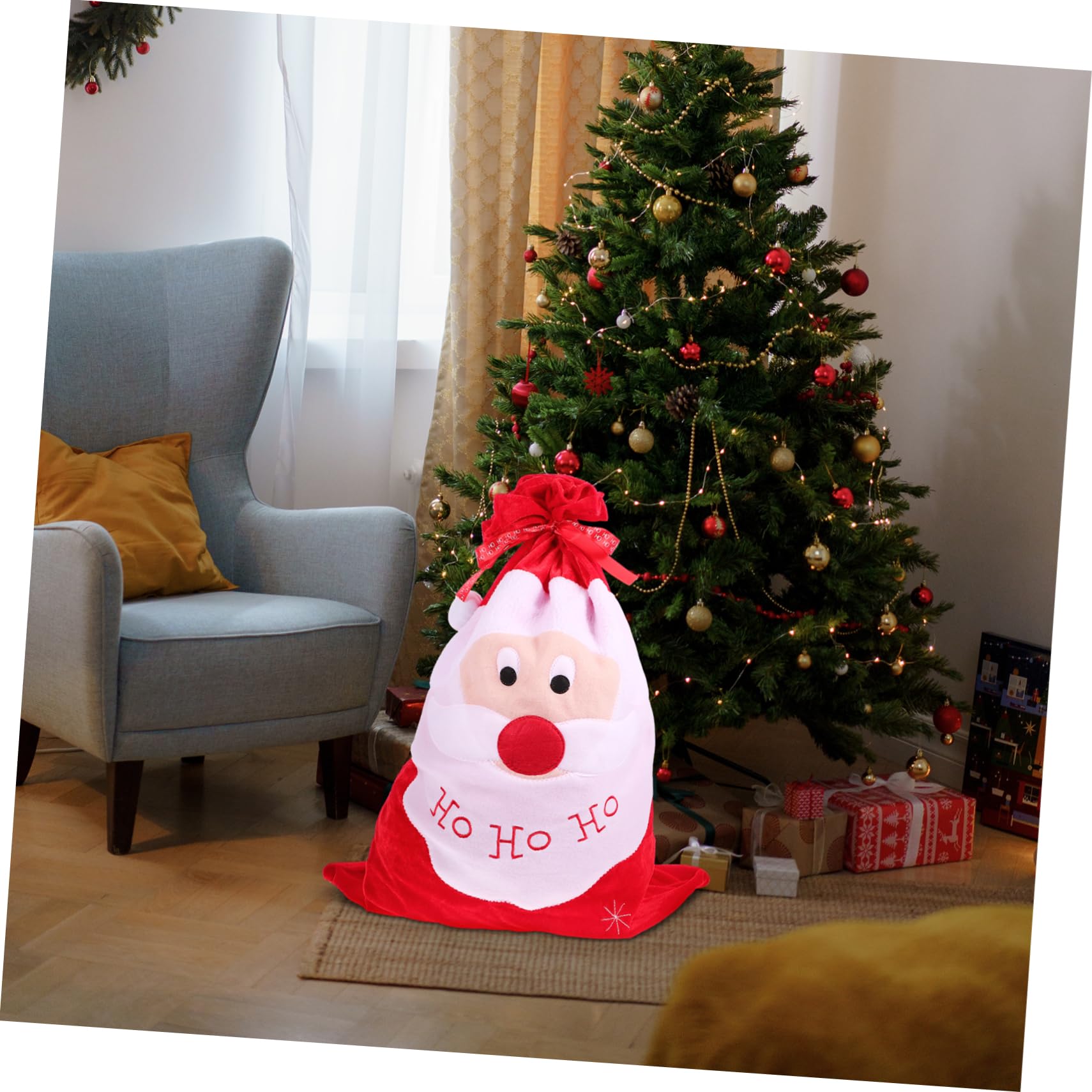 FRCOLOR 3 Piezas Bolsa de Bolsa de almacenamiento navideña bolsas de de fiesta de navidad christmas bag bolsas navideñas bolsa de dulces bolso de lazo de Paño