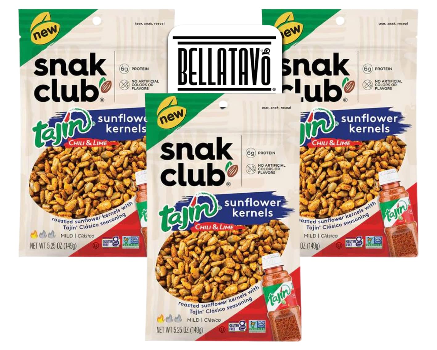 Chili Lime Sunflower Kernels Bundle. Includes Three5.25