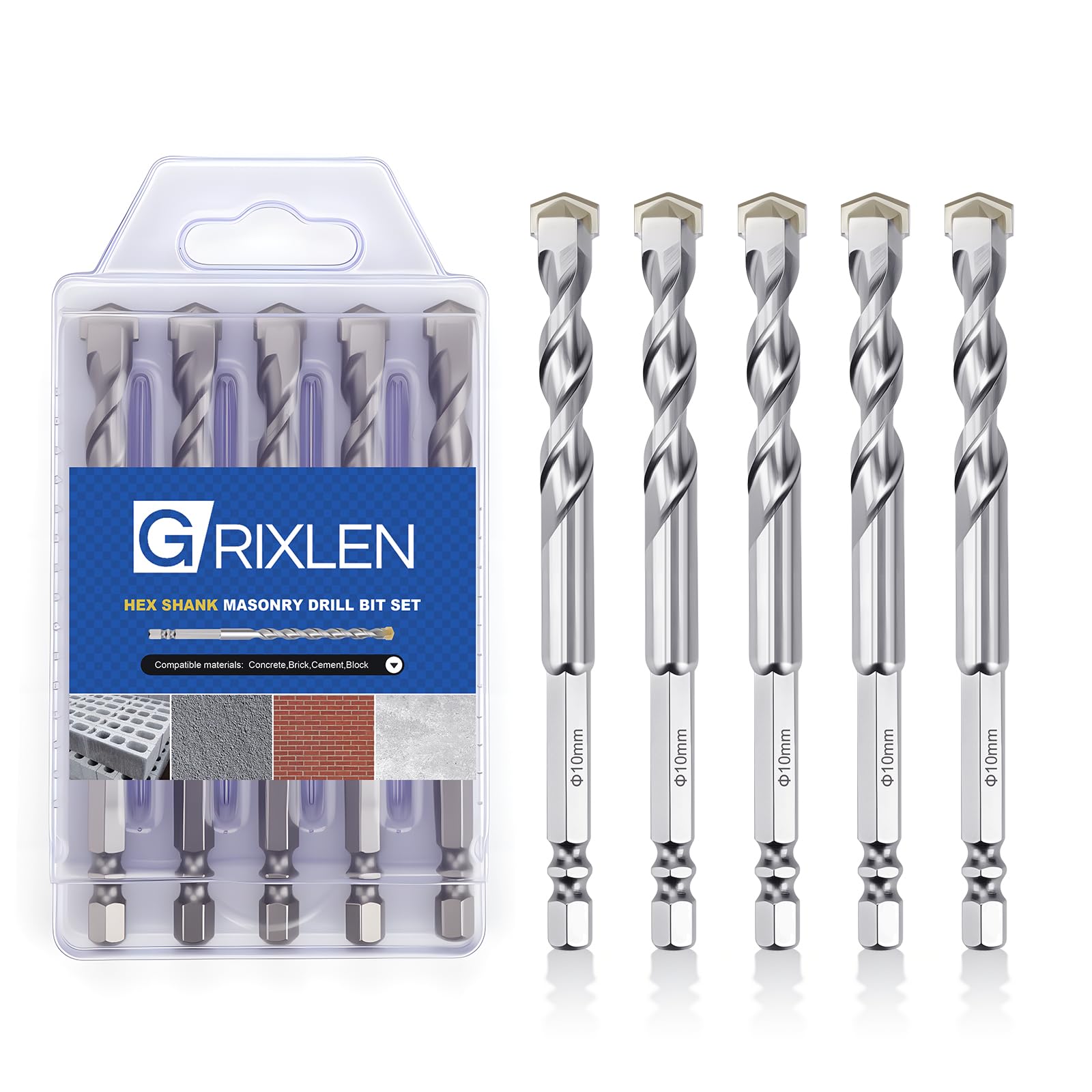 GRIXLEN Masonry Drill Bits - 3 Pack 4mm -22 GRIXLEN Masonry Drill Bits - 3 Pack 4mm -22