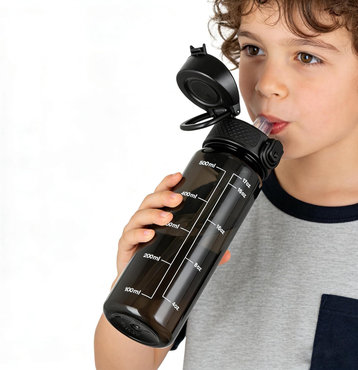 Goppus 17oz Kids Water Bottle Straw