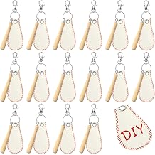 Ferreve 20 Set Baseball Keychain Kit Acrylic Baseball Keychain with Mini Bat Personalized Ball Gifts for Sublimation DIY Crafting Luggage Tags Softball Goodie Bags Favors Sports Tags