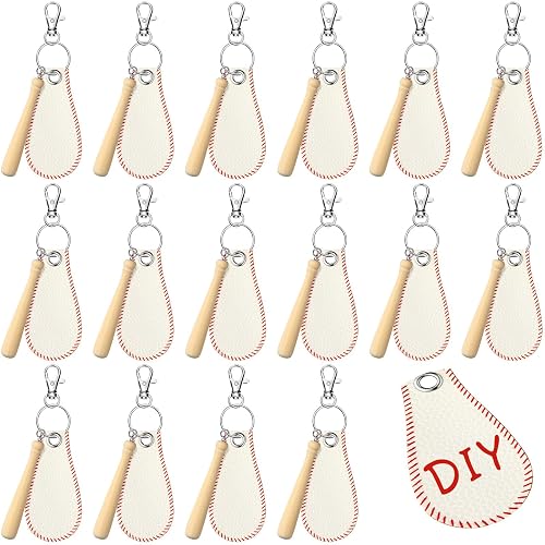 Ferreve 20 Set Baseball Keychain Kit Acrylic Baseball Keychain with