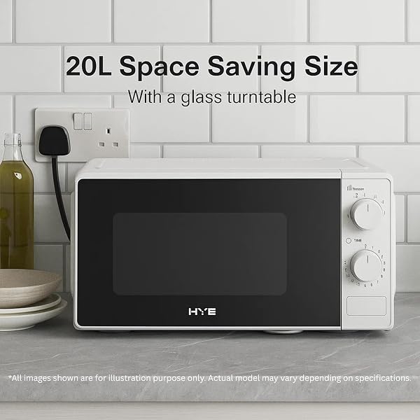 HYE Microwave - 20L 700W White Microwave Oven, Compact & Freestanding Design, Manual Controls, Preset Cooking Functions, Various Power Levels - SA01MM207W13 - 5