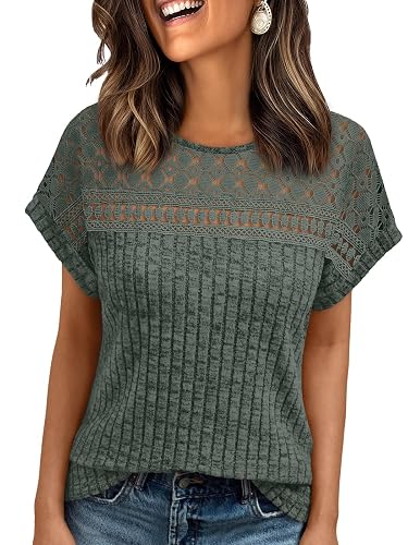 Women's Lace Short Sleeve Top