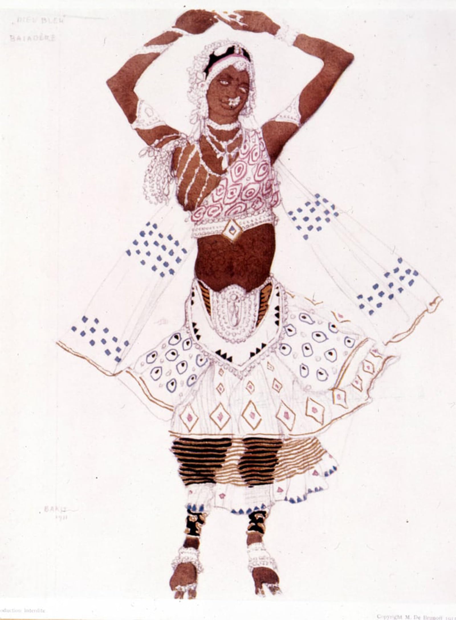 ARTXLXXBN Famous Painting Canvas Artwork Graffiti Print Bayadre Costume Created by Leon Bakst Portrait Canvas Image for Home Decor 60x90cm