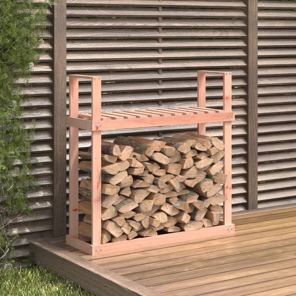 Estantería para leña de madera de Douglas maciza, 110 x 35 x 108,5 cm, soporte de madera para almacenamiento de leña, almacenamiento para chimenea y estufa de leña, ideal para salón y exterior