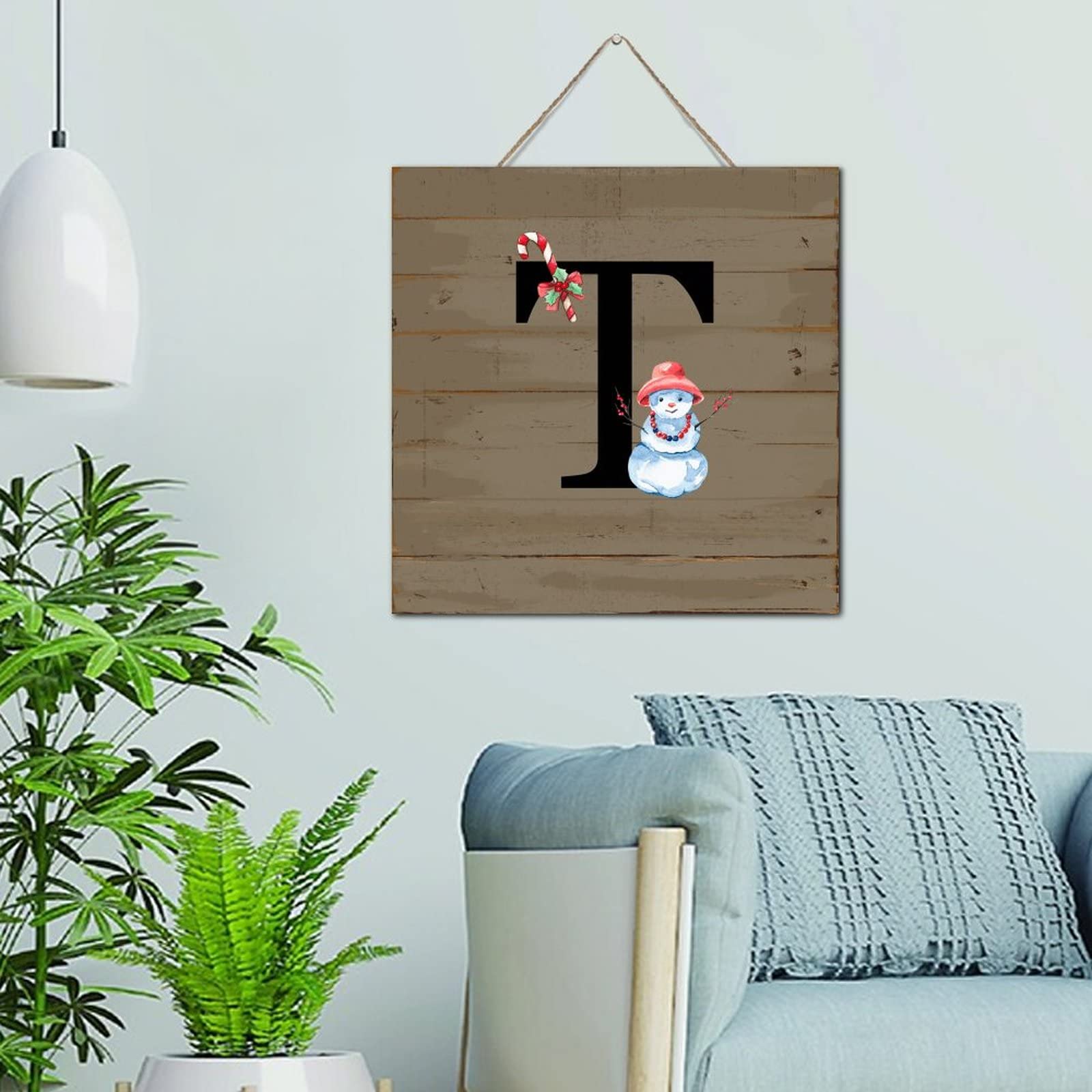 Monogramme T déco neige pour réchauffer l'ambiance du salon