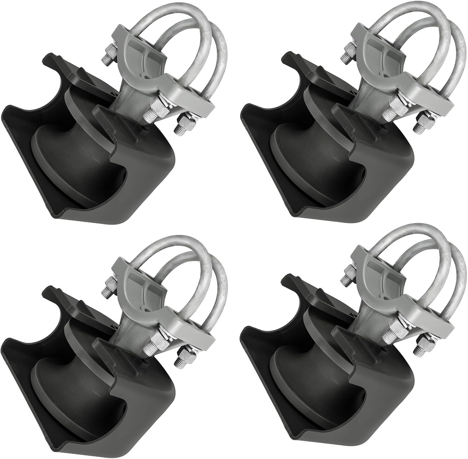 4 Pack Sliding Gate Rollers， Nylon Cantilever Rollers 2" Gate Frames, 4" Square Post Chain Link Fence Parts, Cantilevered Rail Fence Gate Kit，Sliding Gate Kit Hardware