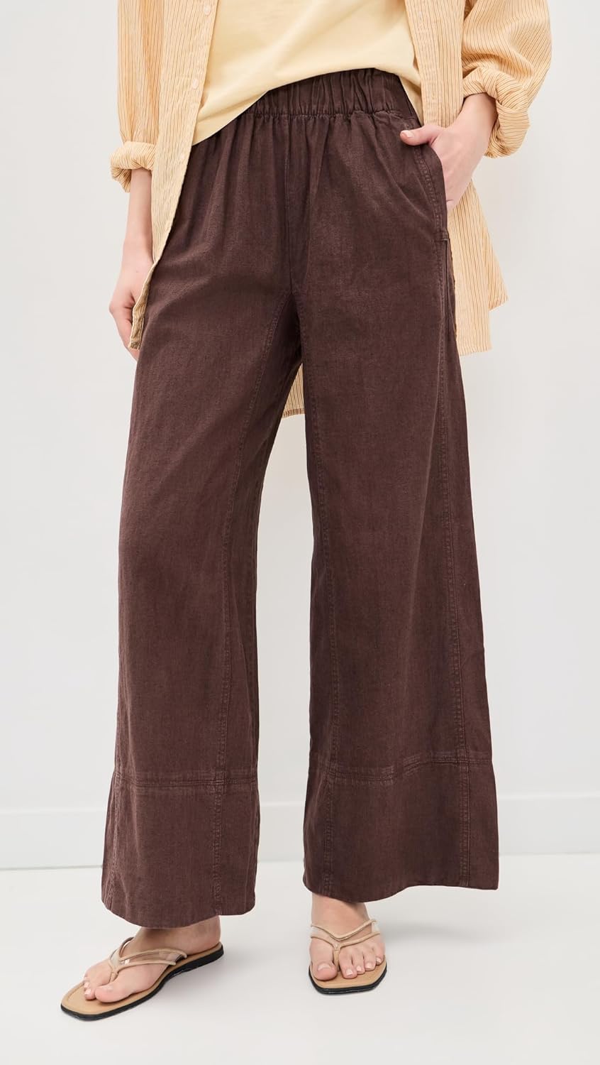 Free People Women's Days End Linen Pull On Pants