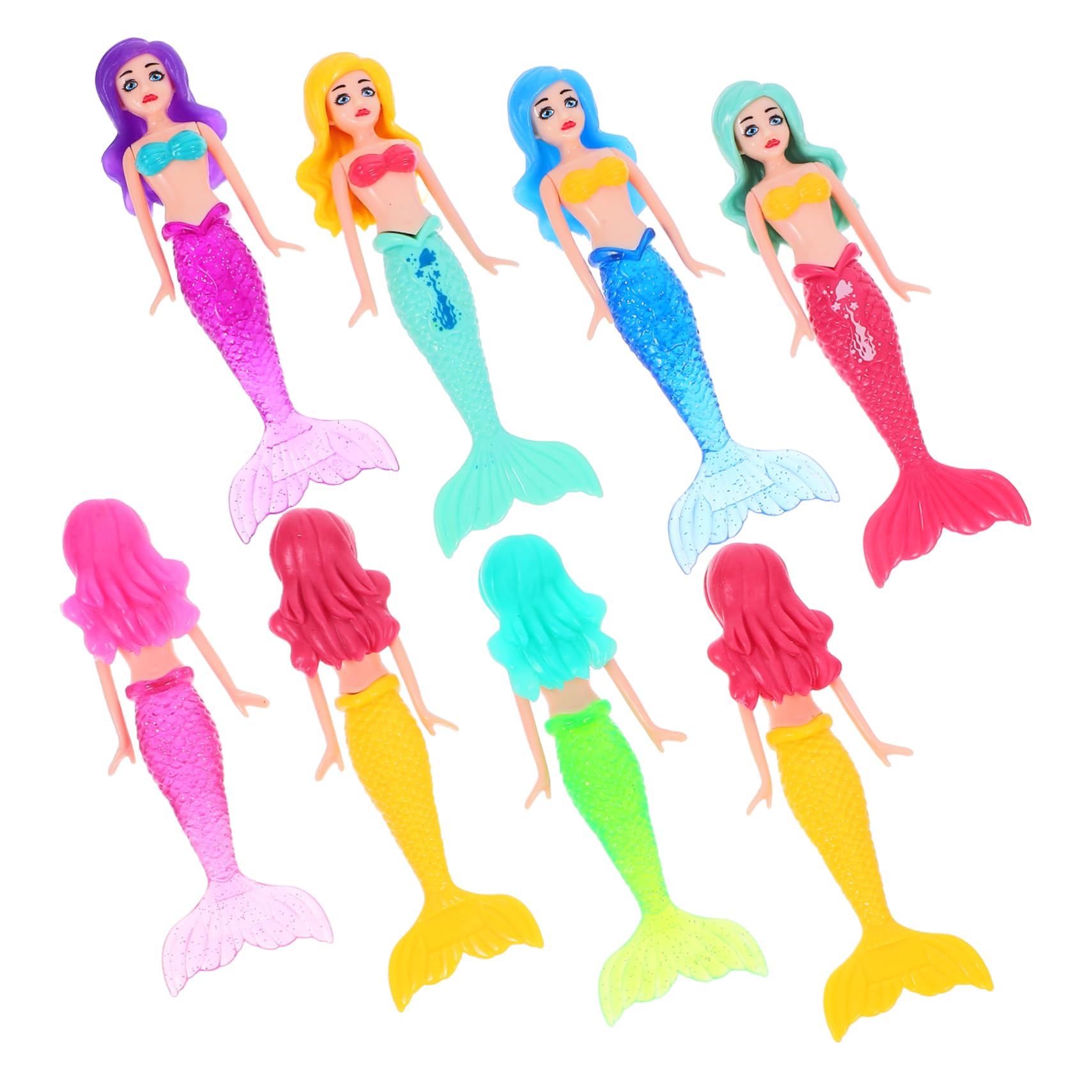 HONMEET Boys and Girls -Friendly Mermaid Pool Toys 8pcs Diving Mermaid Models Water Lightweight