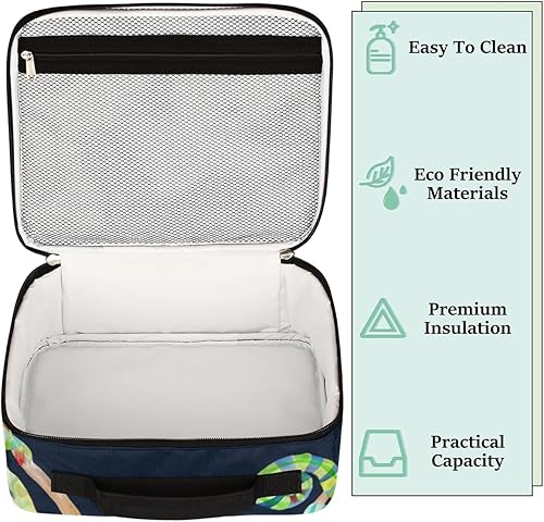 Miniatura 5 de Bolsa de almuerzo reutilizable con diseño de hojas camaleones, bolsa de almuerzo aislada para hombres y adultos, a prueba de fugas, lonchera para