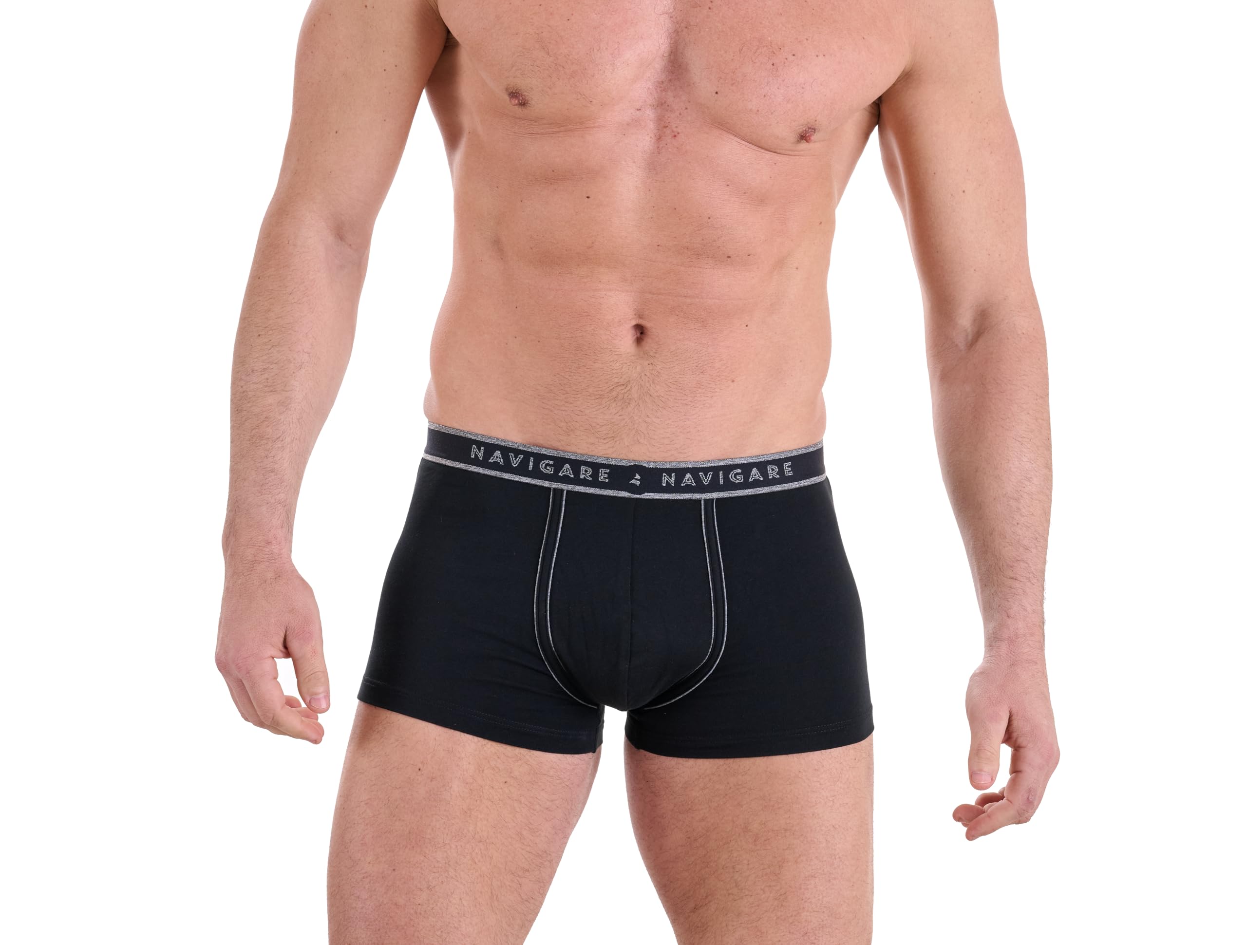 Navigare 312 Boxer, Multicolore (Bianco/ Nero/ Blu/ Grigio), Medium (Taglia produttore:4), Pacco da 6, Uomo