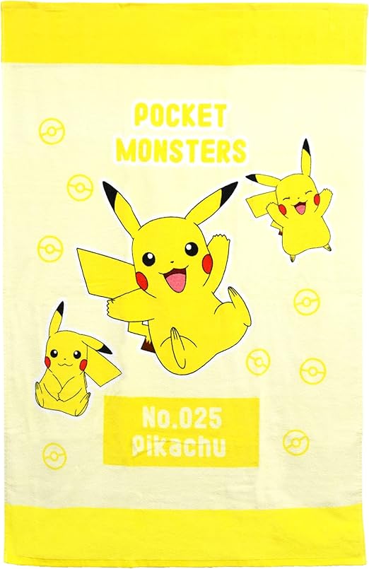 Amazon Co Jp Moripilo モリシタ タオルお昼寝ケット ポケットモンスター ピカチュウ タオルケット 90x140cm ポケモン イエロー ホーム キッチン