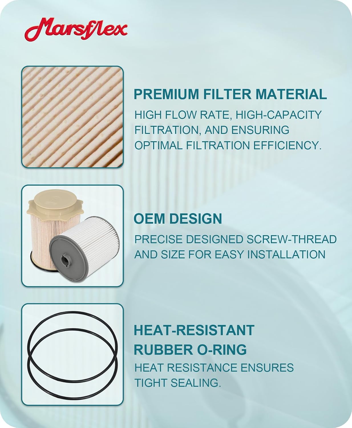 Marsflex Fuel Filter for 2020-2023 Ram 2500 3500 4500 5500 6.7 Cummins Diesel, Fuel Filters fit for Dodge Ram 2019 2020 2021 2022 2023, Fuel Filter Water Separator Replace 68157291AA 68436631AA