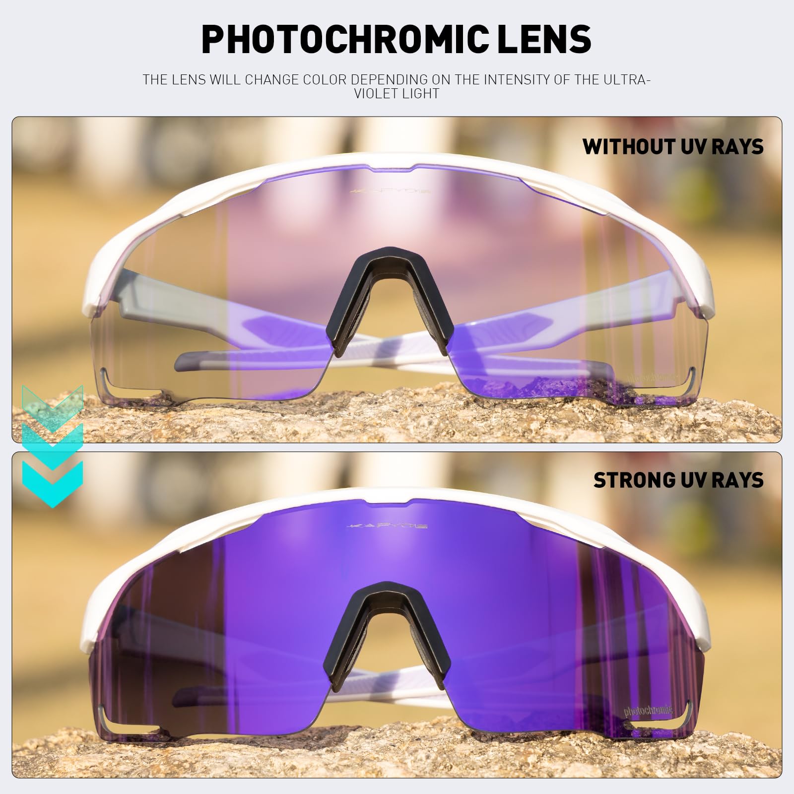 KAPVOE Gafas de Ciclismo Polarizadas Fotocromáticas Mujer Hombre MTB BTT Bicicleta Para Transparentes Deportivas K93