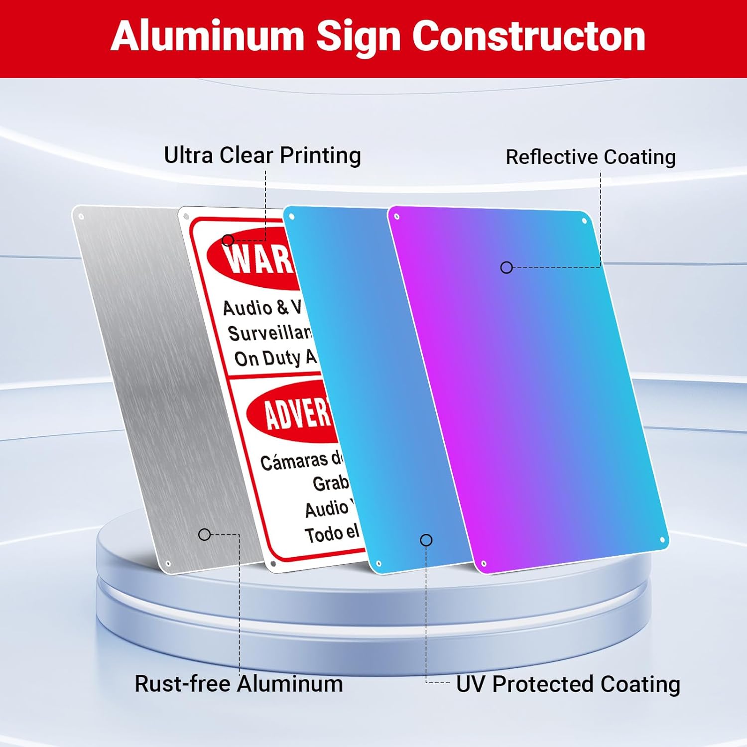 ビデオ監視サイン2個パック Camera on Duty at All Times バイリンガルサイン、25.44cmx17.82c